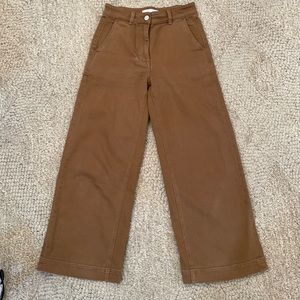 Everlane wide leg crop size 00 Ochre